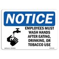 Signmission OSHA Sign, Employees Must Wash Hands After With, 24in X 18in Rigid Plastic, 18" W, 24" L, Landscape OS-NS-P-1824-L-11967